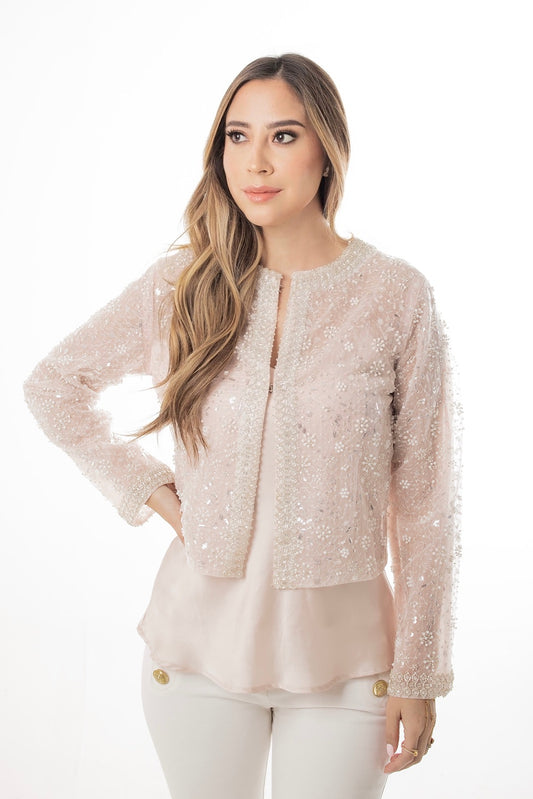 Briana Rosé sequins blazer