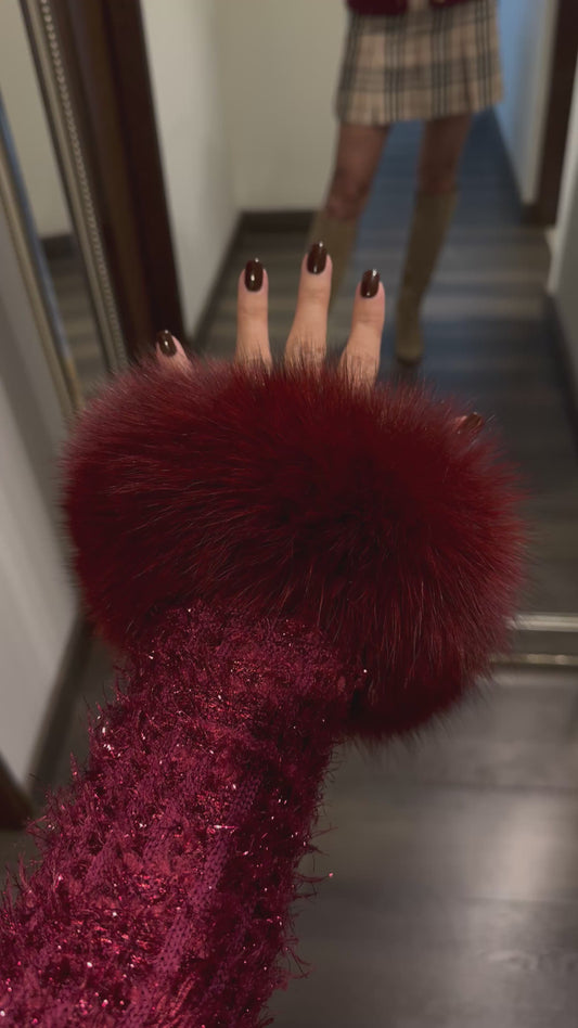 Puños de piel para suéter