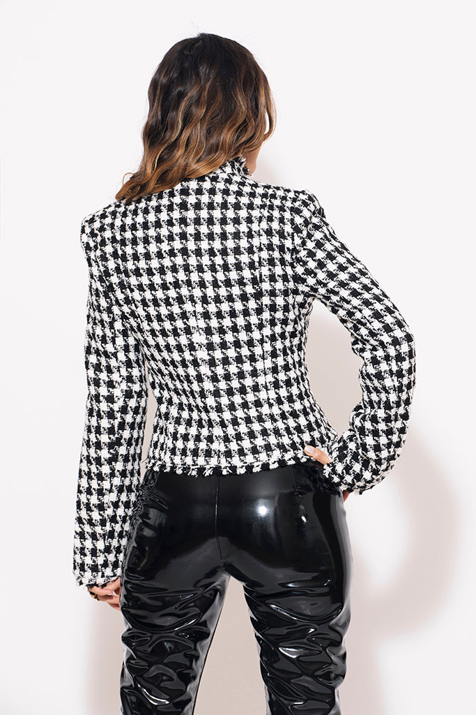 Houndstooth Tweed Blazer